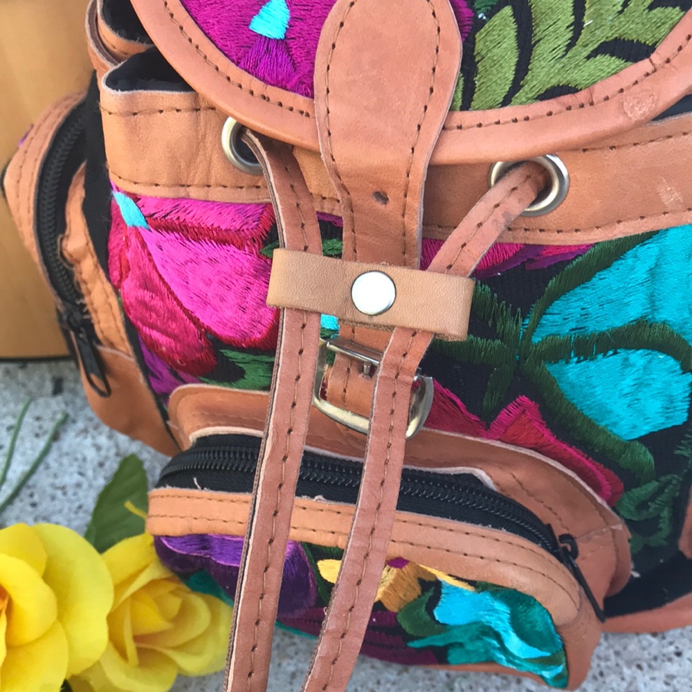 Mexican Embroidered Handmade Mini Backpack! - Picture 3 of 8
